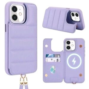 Case for iPhone Crossbody Strap Flip Leather‎ Wallet Case